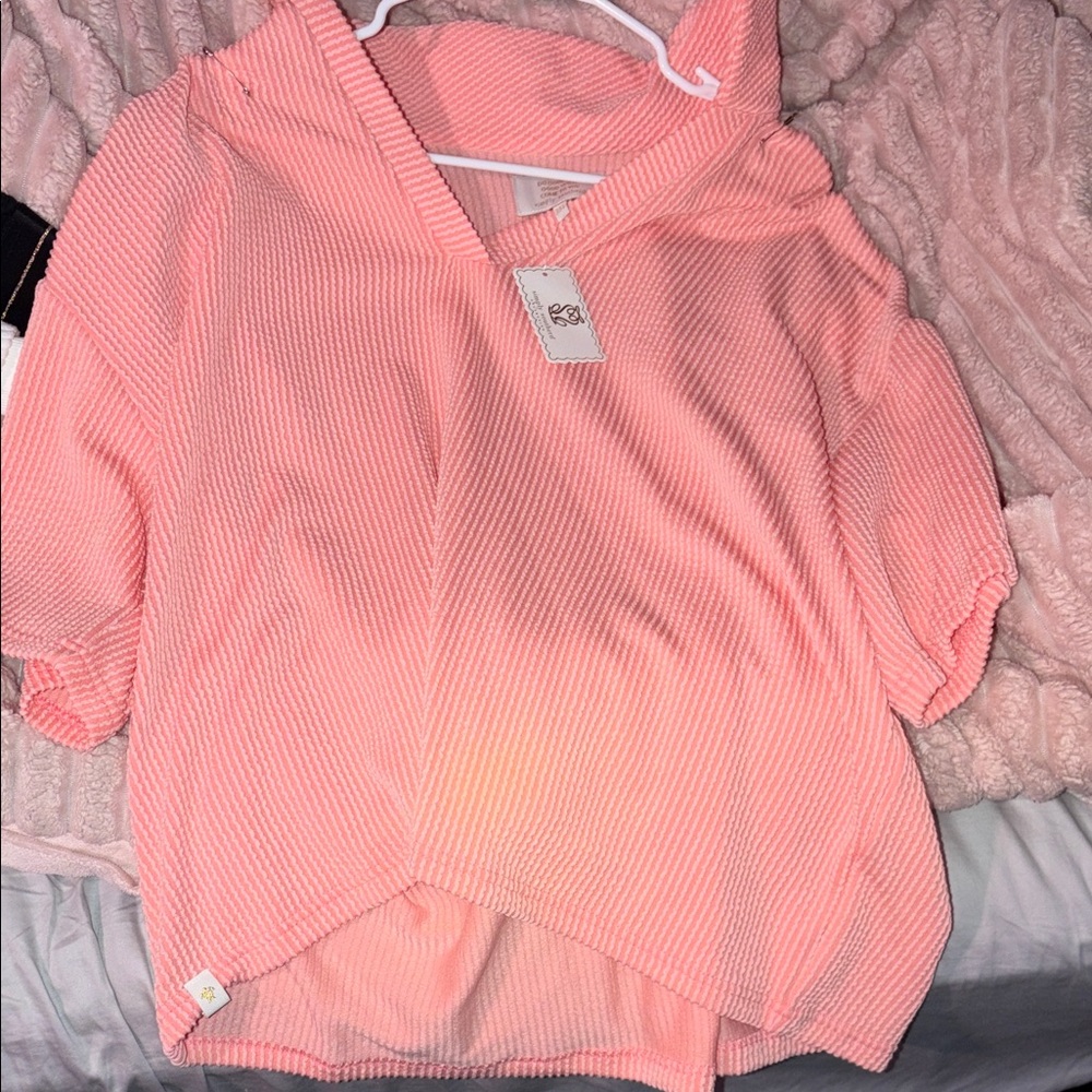 Pink simply southern Hooded Knit Top